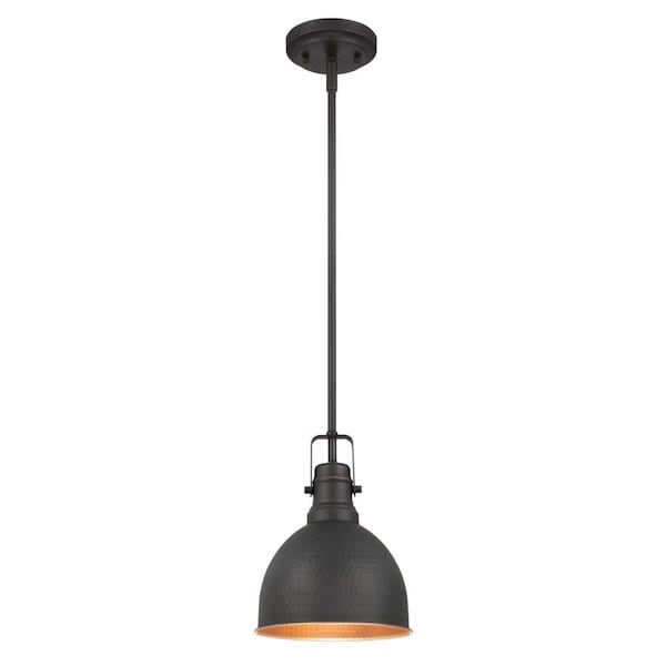 Westinghouse One-Light Indoor LED Mini Pendant Hammered ORB 6345600 - main